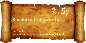 Kenderesi Szeverin névjegykártya